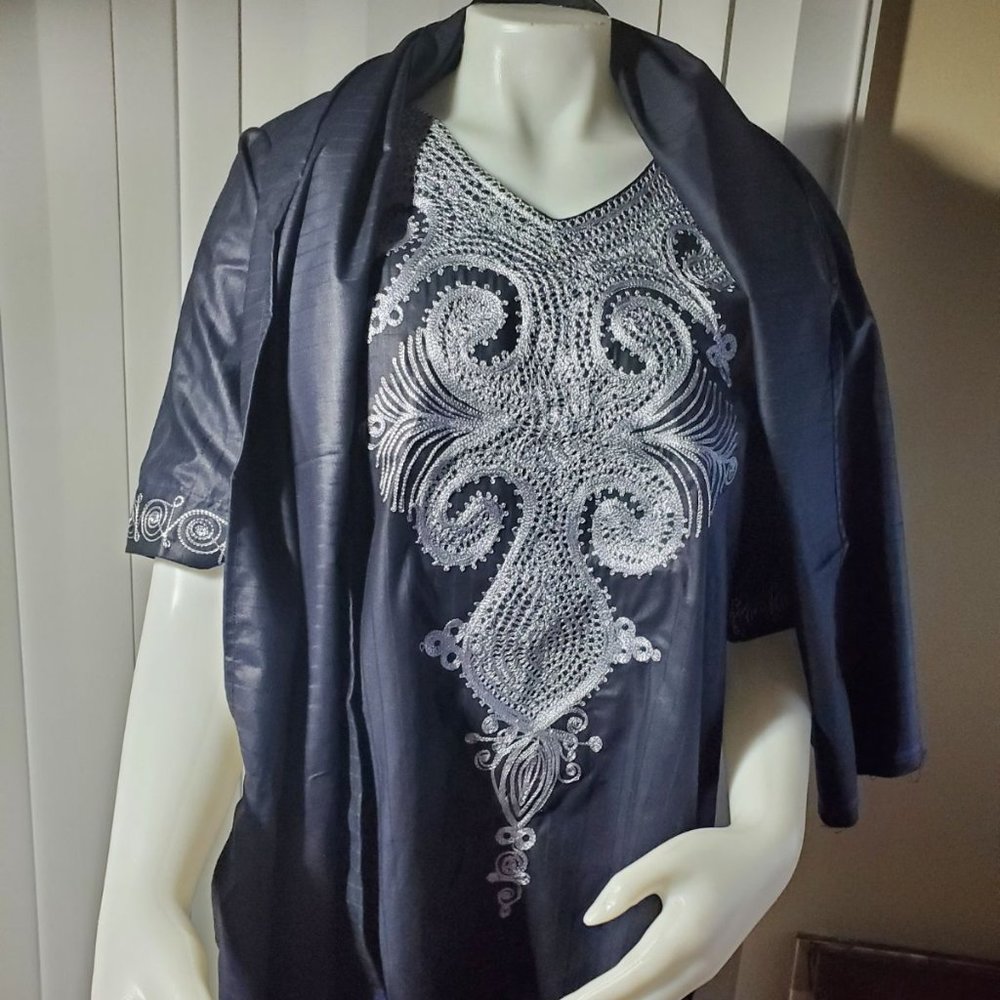 Deep blue African kaftan